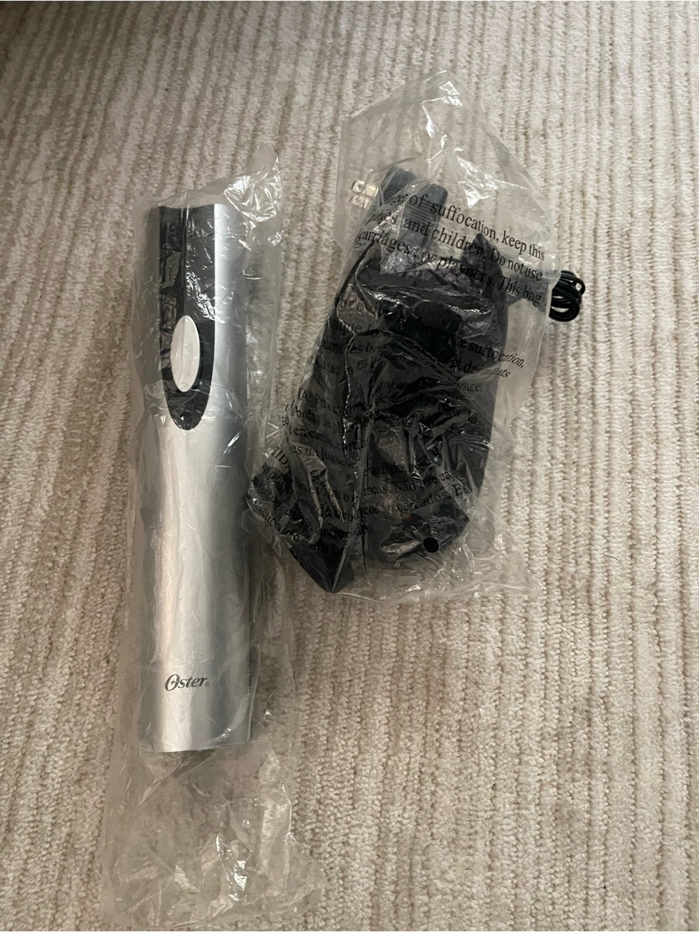 Oster Silver and Black Electric Wine Opener